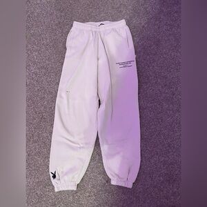 PLAYBOY By Pacsun Off White Sweatpants with Logo